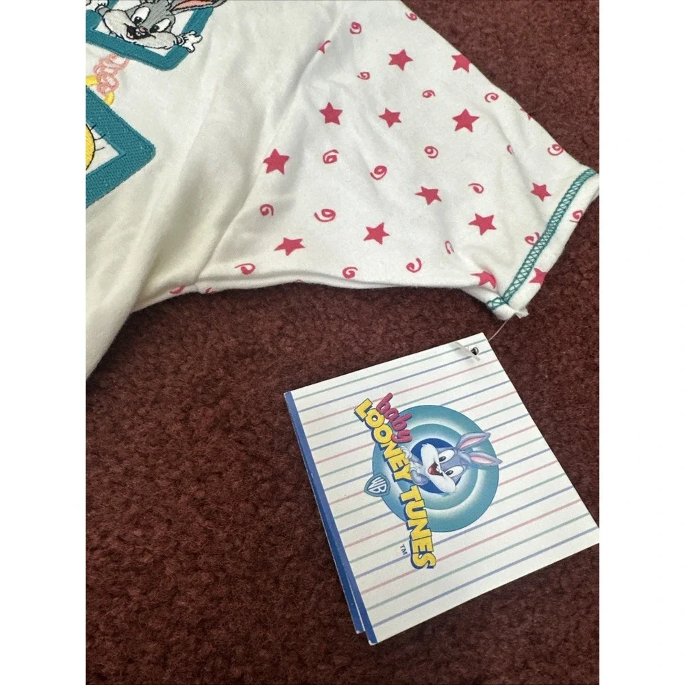 Vintage RARE 90s Baby Looney Tunes Romper Embroidered Baby Size 6 Months NEW NWT